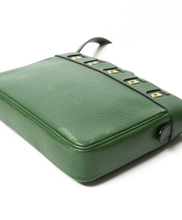 Delvaux Green'D' Studs Shoulder Bag at 1stdibs