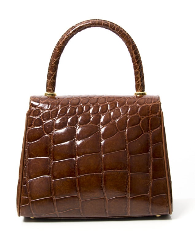 Loewe Alligator Brown Handbag 1