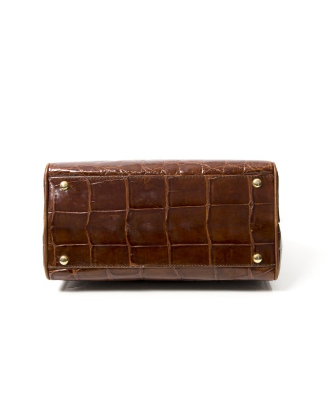 Borsa Loewe in alligatore marrone 3