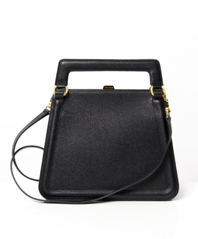 Delvaux Black Structured Trapeze Shoulder Bag 5