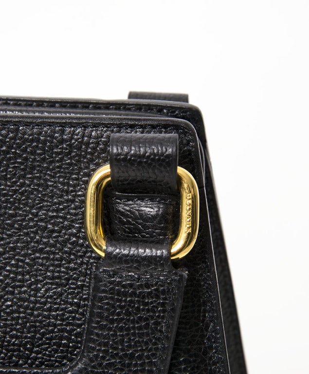 Delvaux Borsa a tracolla strutturata nera a trapezio 1