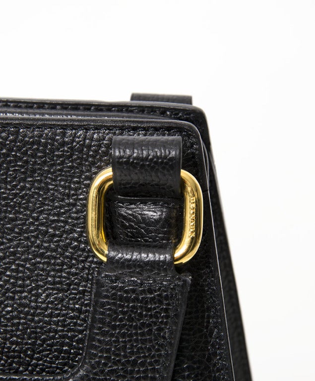 Delvaux Black Structured Trapeze Shoulder Bag 1