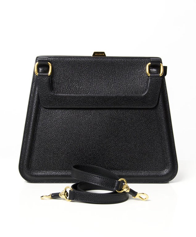 Delvaux Black Structured Trapeze Shoulder Bag 2