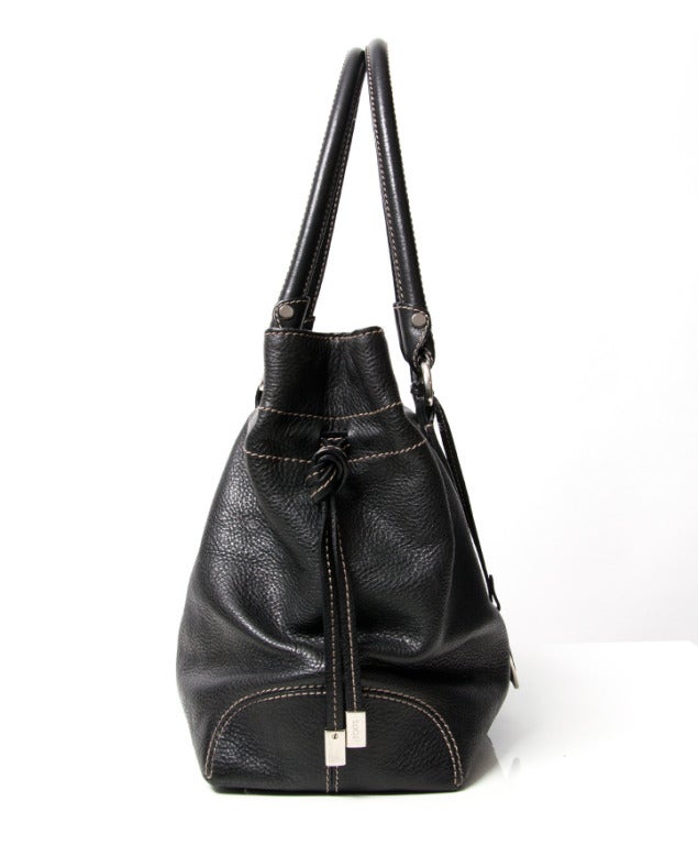 Women's Tods Black Contrast Stitch Bag
