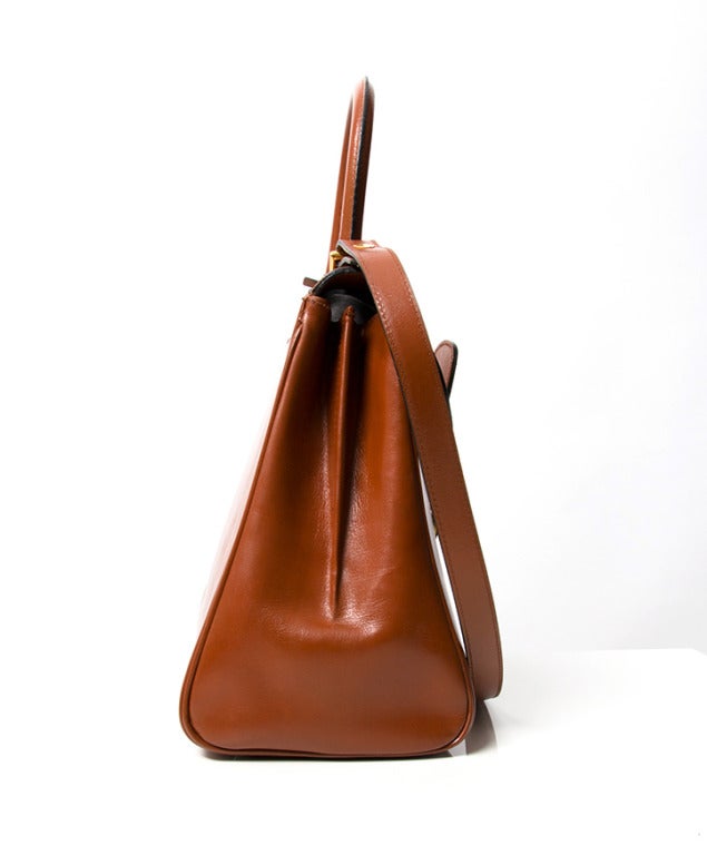 Women's Delvaux Cognac Brillant MM With Shoulder Strap