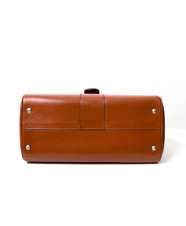Delvaux Cognac Brillant MM With Shoulder Strap 2