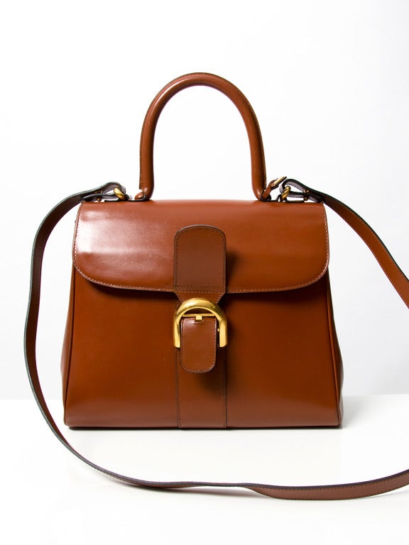 Delvaux Cognac Brillant MM With Shoulder Strap 3