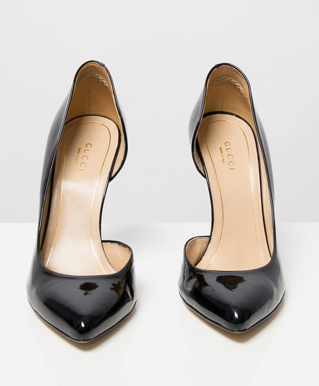Gucci Gloria Black Patent Leather High Heel Pump
