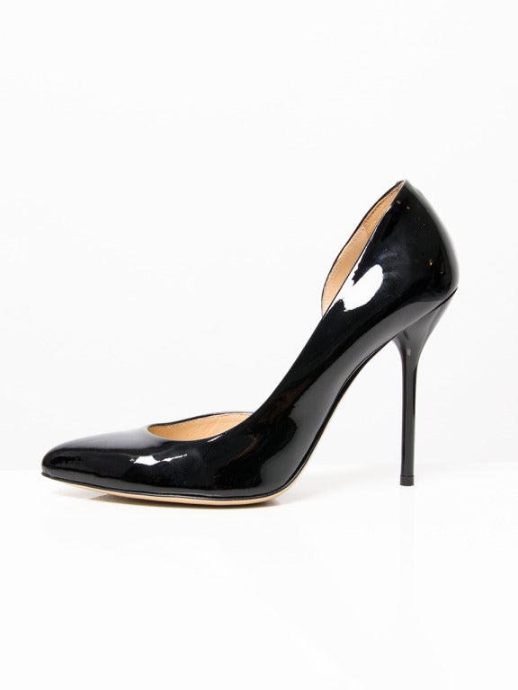 Gucci Gloria Black Patent Leather High Heel Pump at 1stDibs