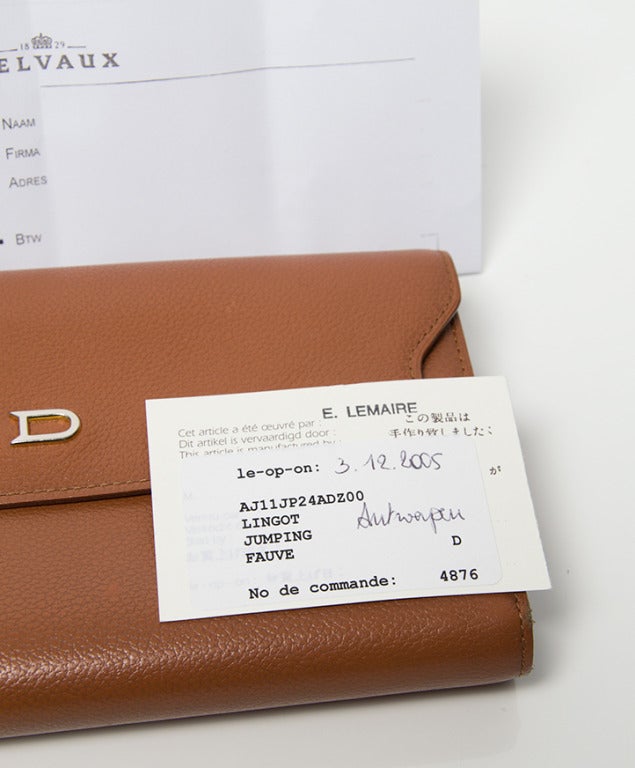 Delvaux Cognac Wallet and Card Holder In Excellent Condition In Antwerp, BE