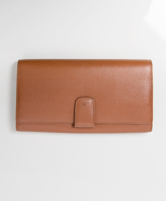 Delvaux Cognac Wallet and Card Holder 1