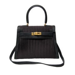 COLLECTOR PIECE Hermes Kelly Mini Black Satin/Suede 20 cm