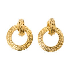 Chanel Matte Gold Ear Clips
