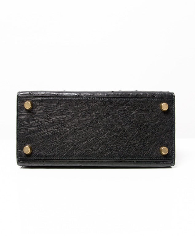 COLLECTOR ITEM Hermes Kelly Mini Black Ostrich 20 cm For Sale 6