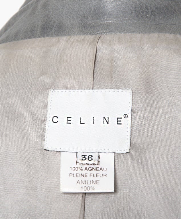 Céline Grey Leather Jacket at 1stdibs
