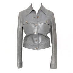 Céline Grey Leather Jacket