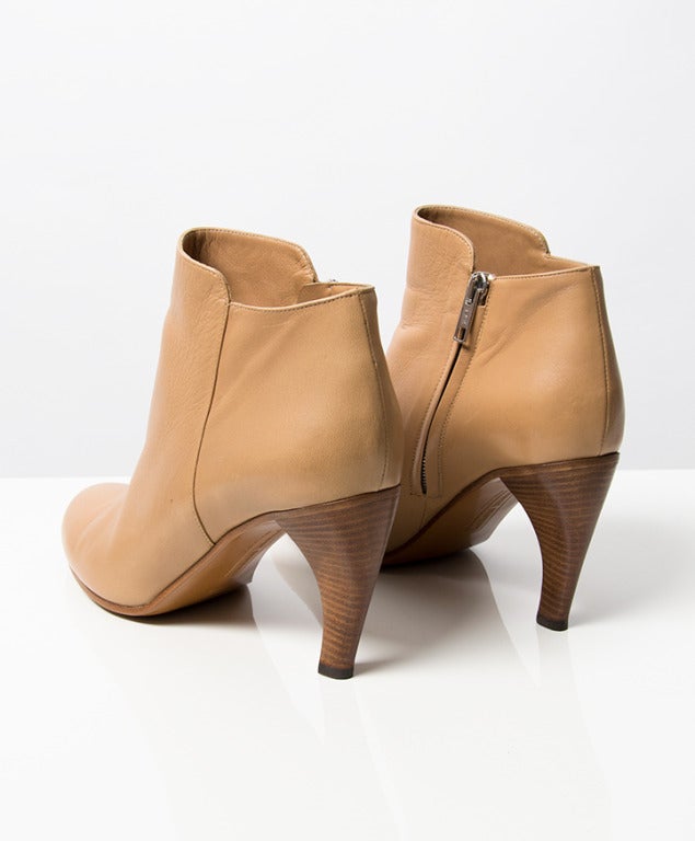 Veronique Branquinho Beige Leather Ankle Boots 1