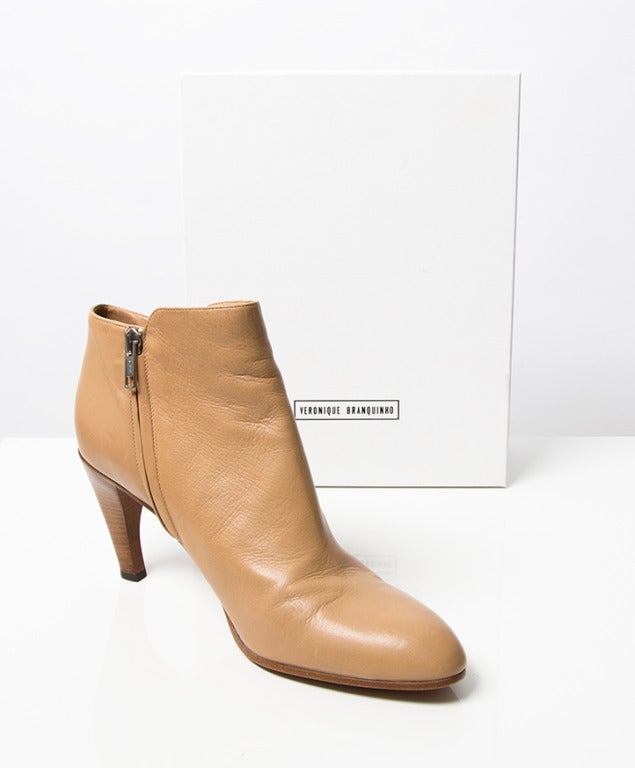 Veronique Branquinho Beige Leather Ankle Boots 2