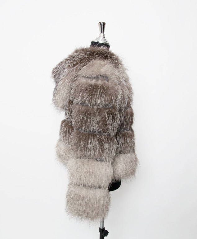 Céline Grey Fur Jacket at 1stdibs