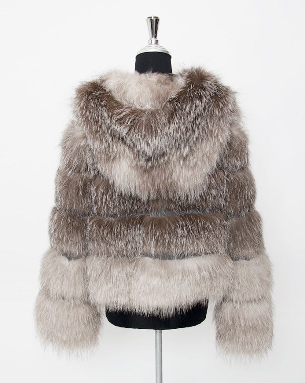 Céline Grey Fur Jacket In Excellent Condition In Antwerp, BE
