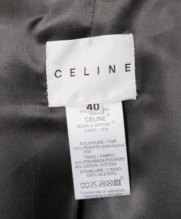 Céline Grey Fur Jacket 1