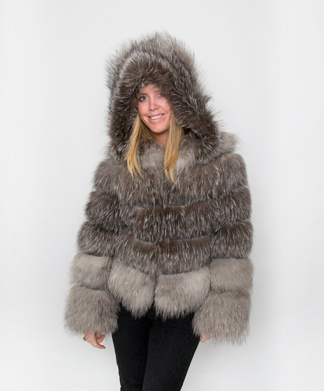 Céline Grey Fur Jacket 2
