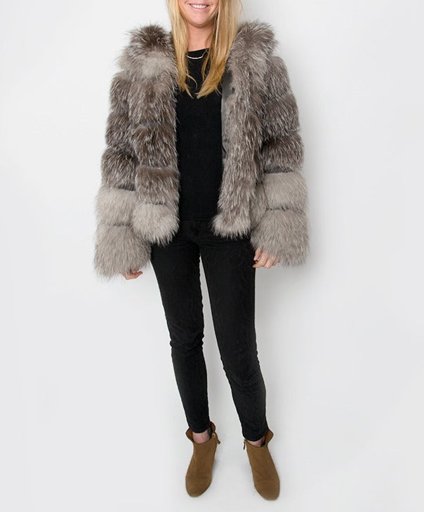 Céline Grey Fur Jacket 3