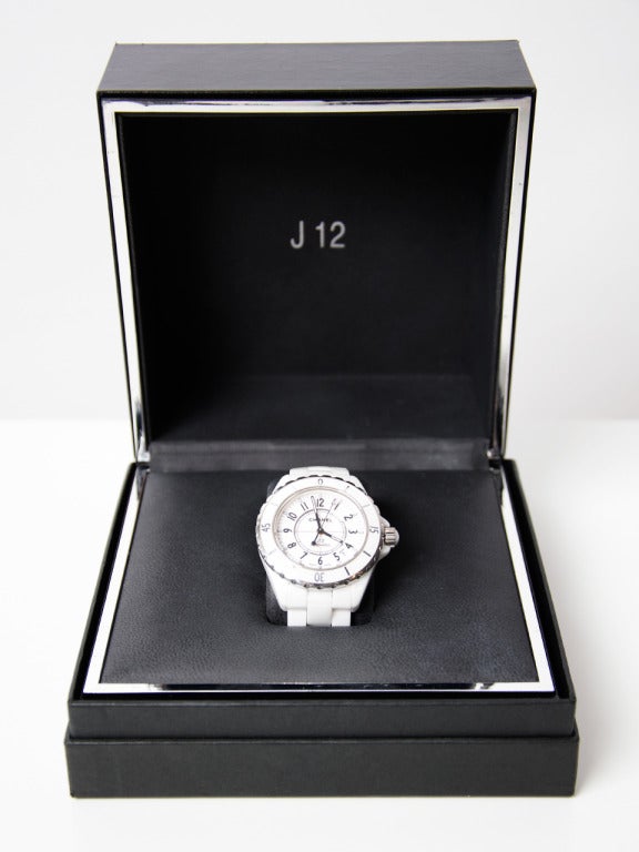 Women's Chanel watch Lady's White Ceramic J12 Automatic Wristwatch