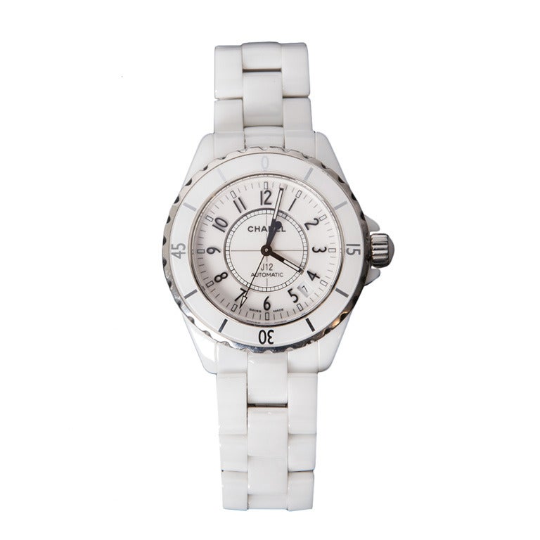 Chanel watch Lady's White Ceramic J12 Automatic Wristwatch