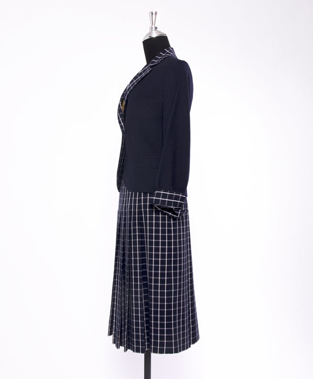 Women's Celine Skirt suit with knee-length pleated skirt
