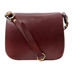 Cartier Vintage Leather Saddle Bag/Satchel Shoulder Bag