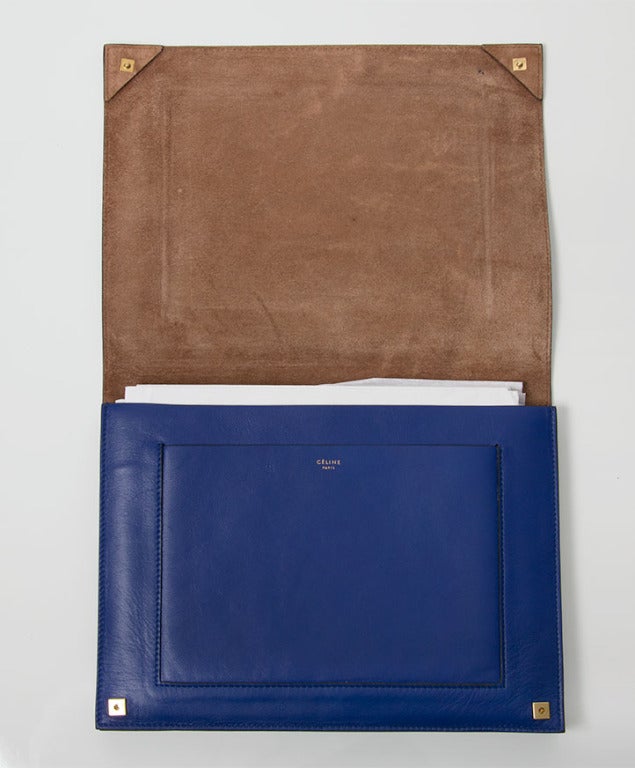 Celine lambskin blue Clutch / iPad Organizer at 1stdibs  