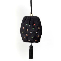 Escada suede crossbody bag multicolor rain stones