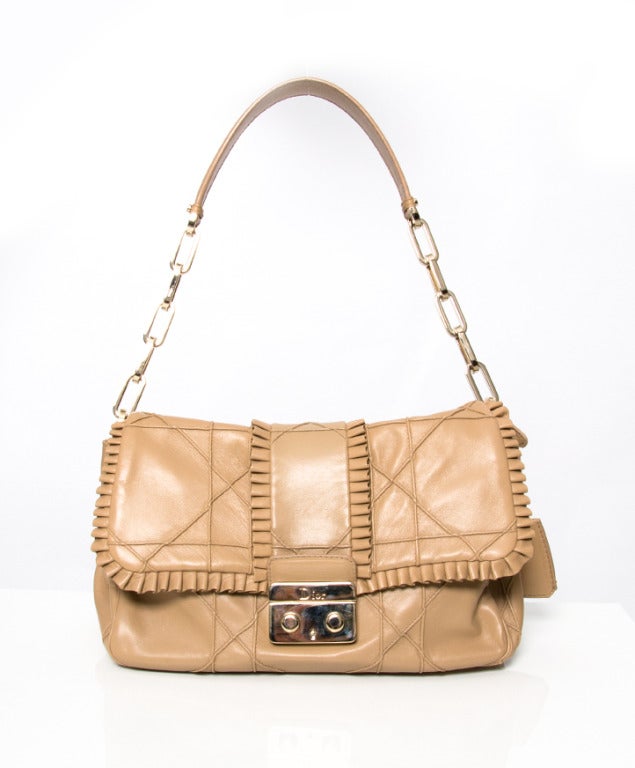 Dior Lock Nude Flap Bag Gold Hardware