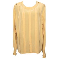 Chanel nude two-piece silk blouse