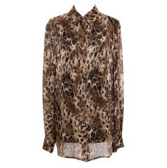 Vintage Valentino Leopard Blouse and Scarf