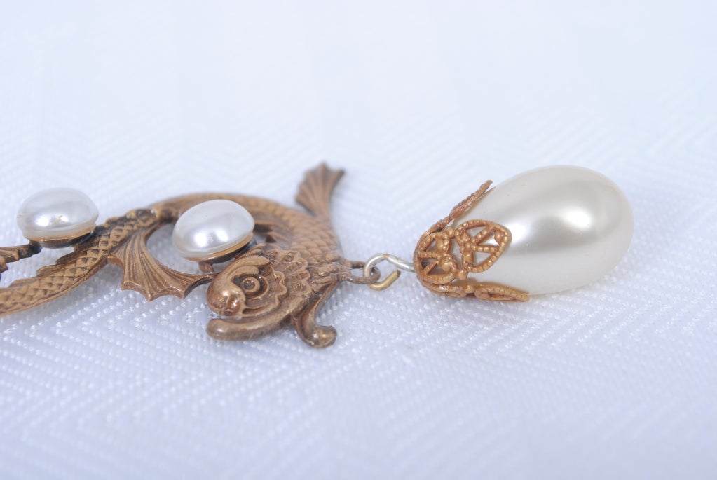 Joseff of Hollywood Dophin and Pearl Earrings 2