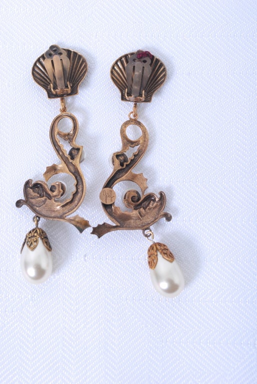 Joseff of Hollywood Dophin and Pearl Earrings 3