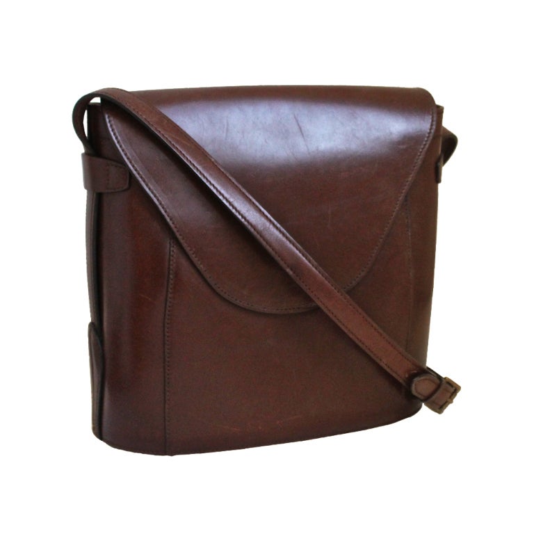 1980's AZZEDINE ALAIA brown leather bag
