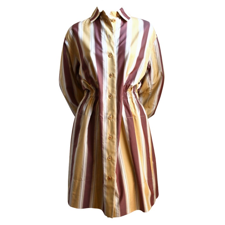 AZZEDINE ALAIA striped poplin shirt dress For Sale
