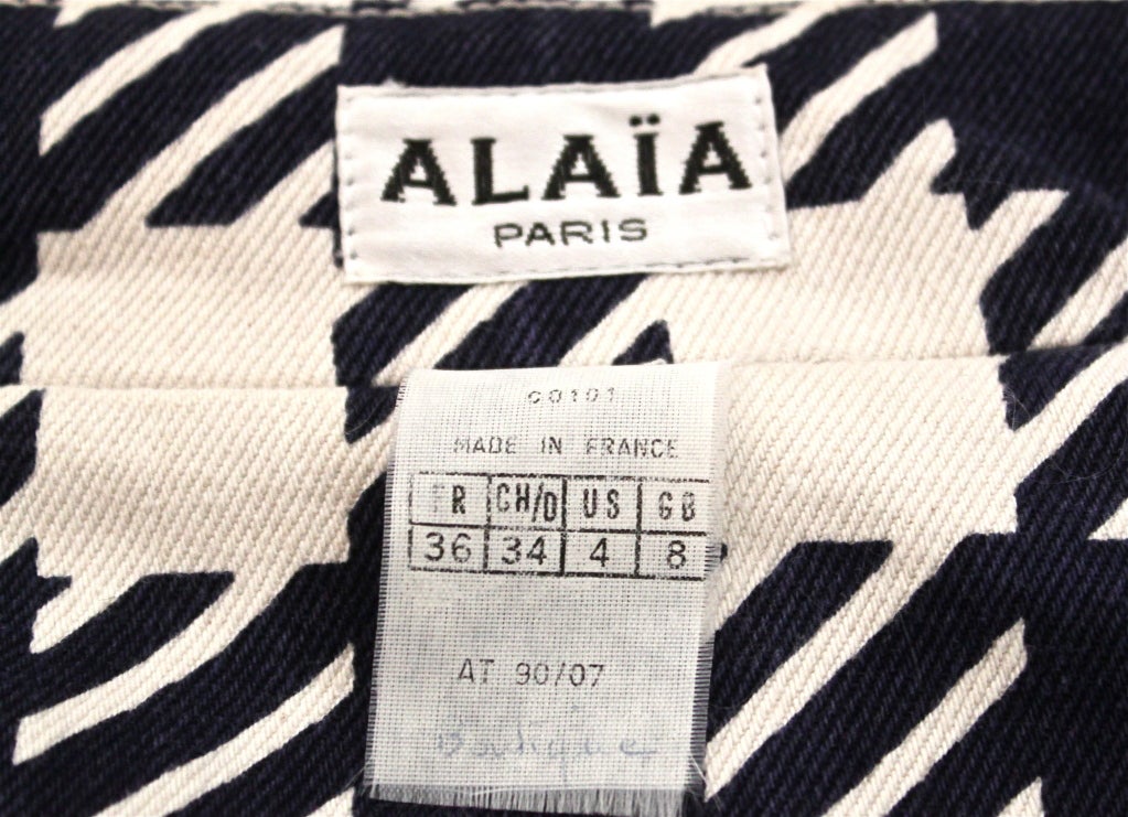 Women's AZZEDINE ALAIA navy blue checked 'Tati' coat with star buttons For Sale