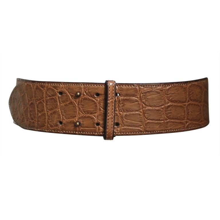 1980's AZZEDINE ALAIA aligator leather belt