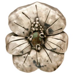 Mary Gage Pansy Brooch with Turquoise