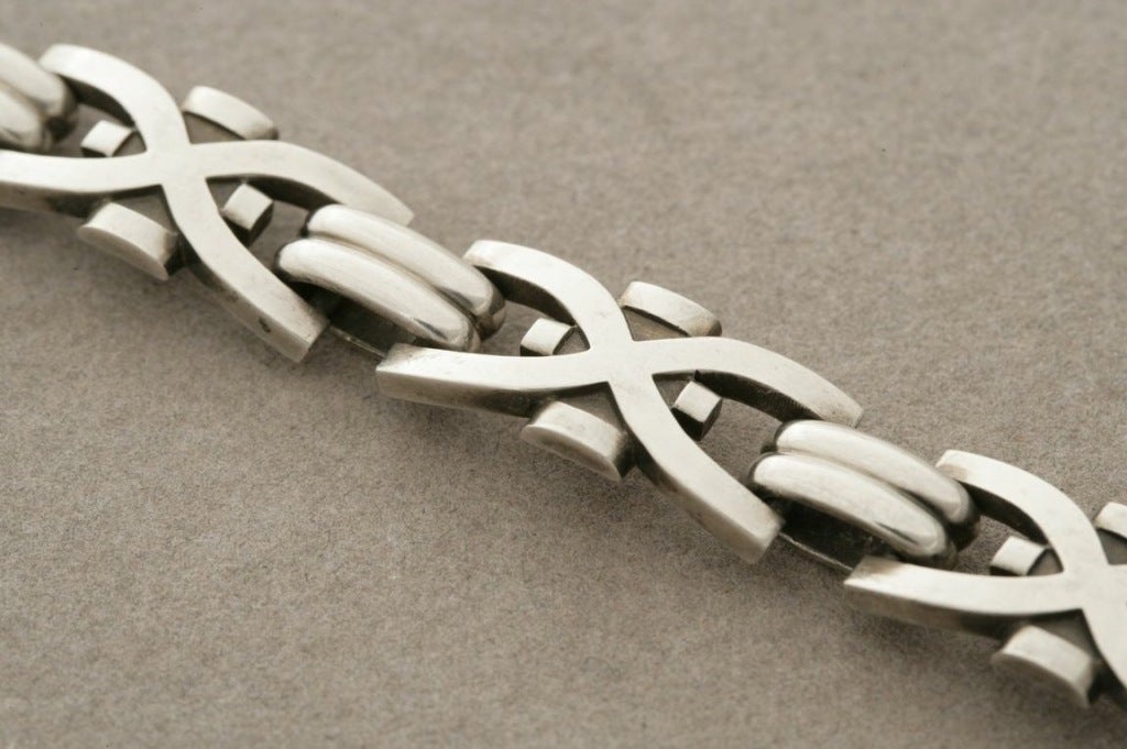 Georg Jensen bracelet no. 105 by Jorgen Jensen. Classic tailored design.