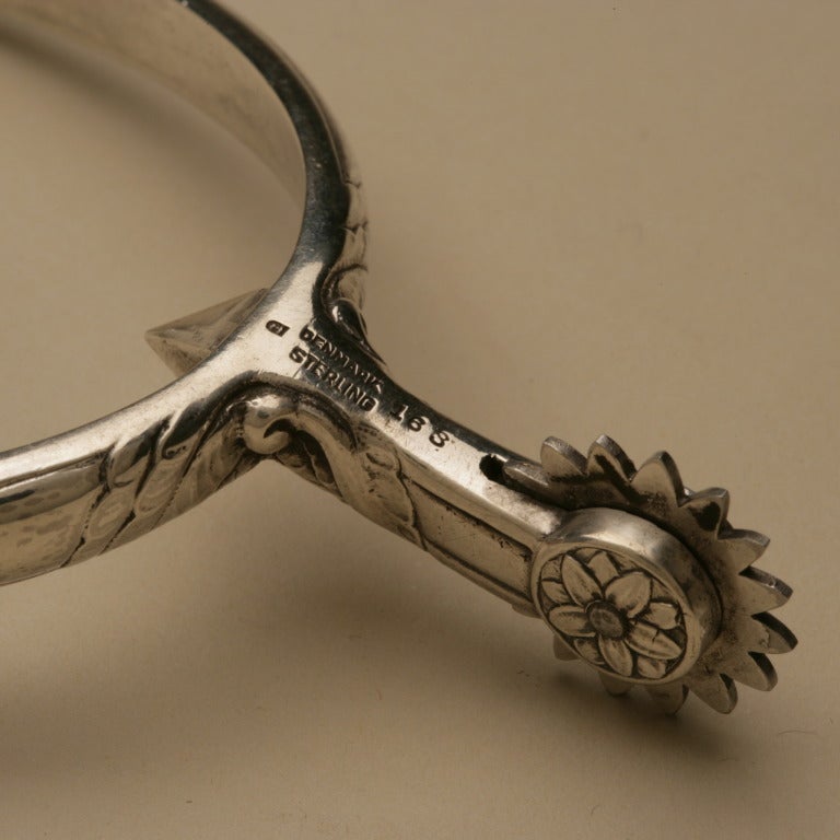 Georg Jensen super rare boot spurs. Hand wrought and chased.