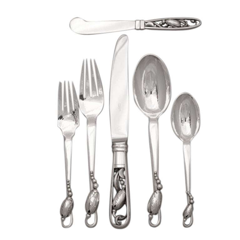 JENSEN "Blossom" Flatware Set at 1stDibs
