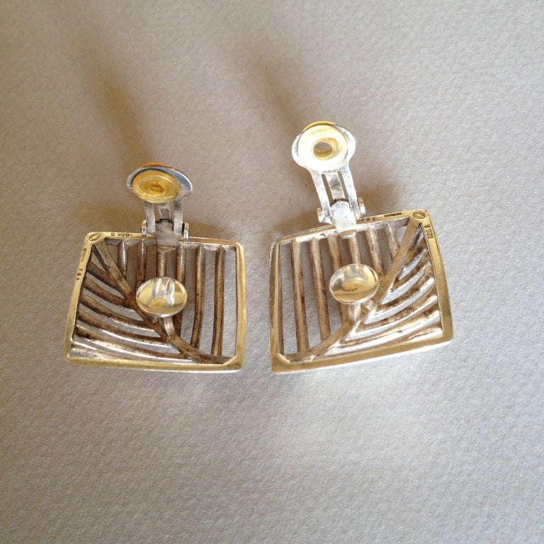 Georg Jensen Earrings by Nanna Ditzel, no. 389 In Excellent Condition In San Francisco, CA