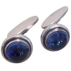 Georg Jensen Cufflinks with Blue Sapphirine by Harald Nielsen No. 44D