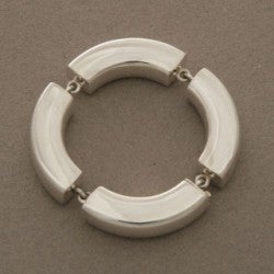 Fantastic large "statement" piece necklace designed by Astrid Fog circa 1970. Handmade links and hollow curved bars make this very easy to wear. 

Complimentary gift box and FREE shipping included.

About the designer:
Astrid Fog Bio:
