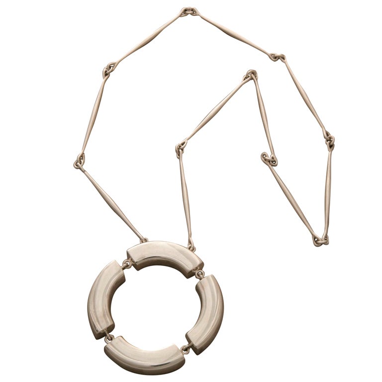Georg Jensen Sterling Silver Necklace by Astrid Fog No. 137 For Sale